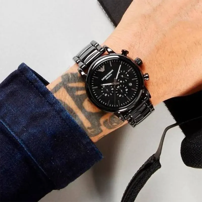 Emporio Armani Luigi Chronograph Black Dial Men's Watch | AR1507